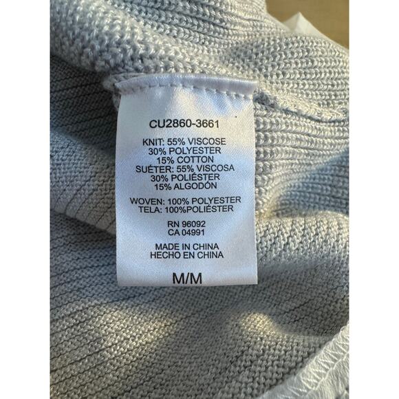 Hilary Radley Soft Knit Women's M Gray Round Neck Layered 2fer Sweater - Picture 6 of 6